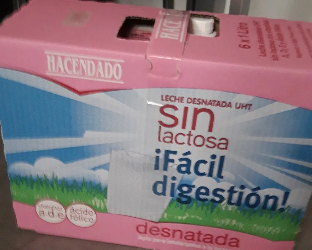 Leche desnatada sin lactosa