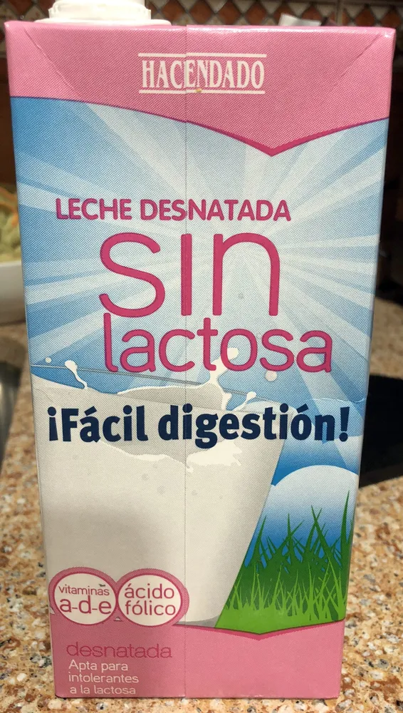 Leche desnatada sin lactosa