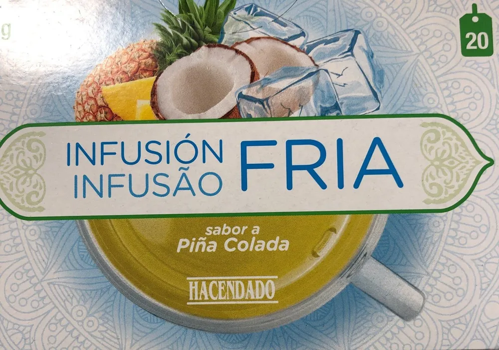 Infusión fría sabor a piña colada