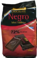 Mini tabletas de chocolate negro 72% cacao