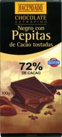 Chocolate negro 72% con pepitas de cacao