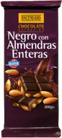 Tableta de chocolate negro con almendras 55% cacao