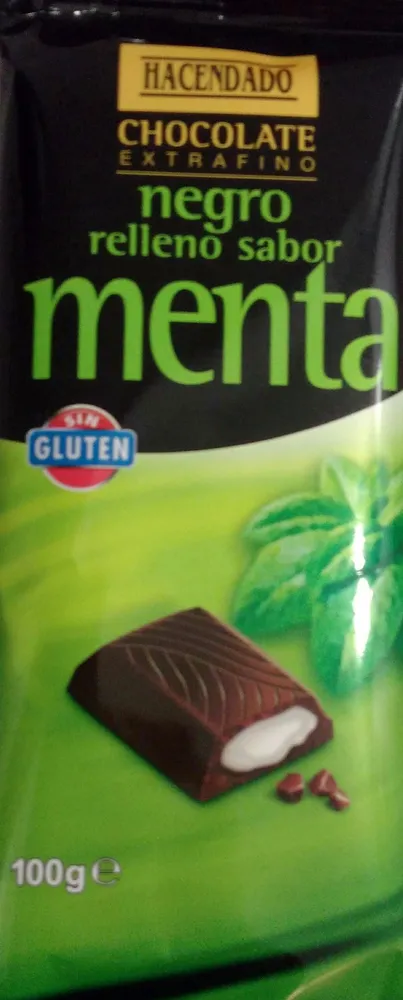 Chocolate negro relleno sabor menta