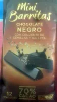Mini barritas chocolate negro con semillas y galleta