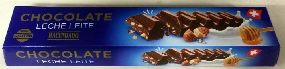 Chocolate con leche con miel y almendras