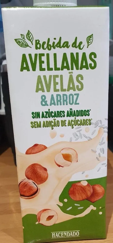 Bebida de avellanas y arroz