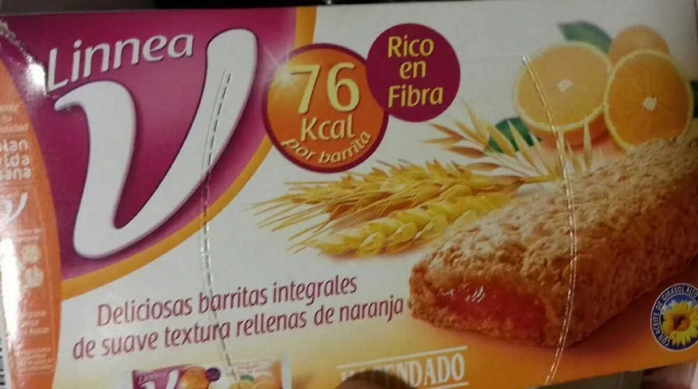 Barritas integrales rellenas de naranja