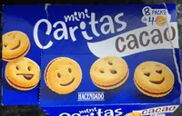 Galletas mini caritas con crema de cacao