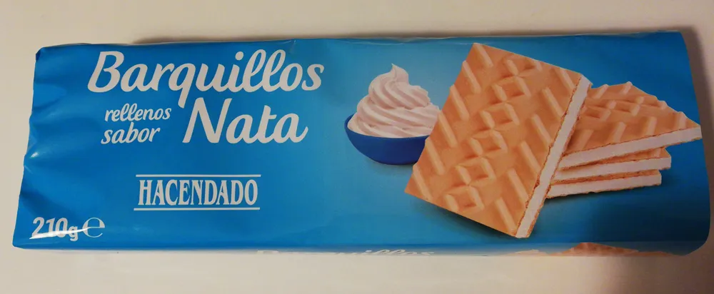 Barquillos rellenos sabor nata