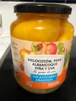 Melocotón Pera Albaricoque Piña y Uva. En zumo de Uva