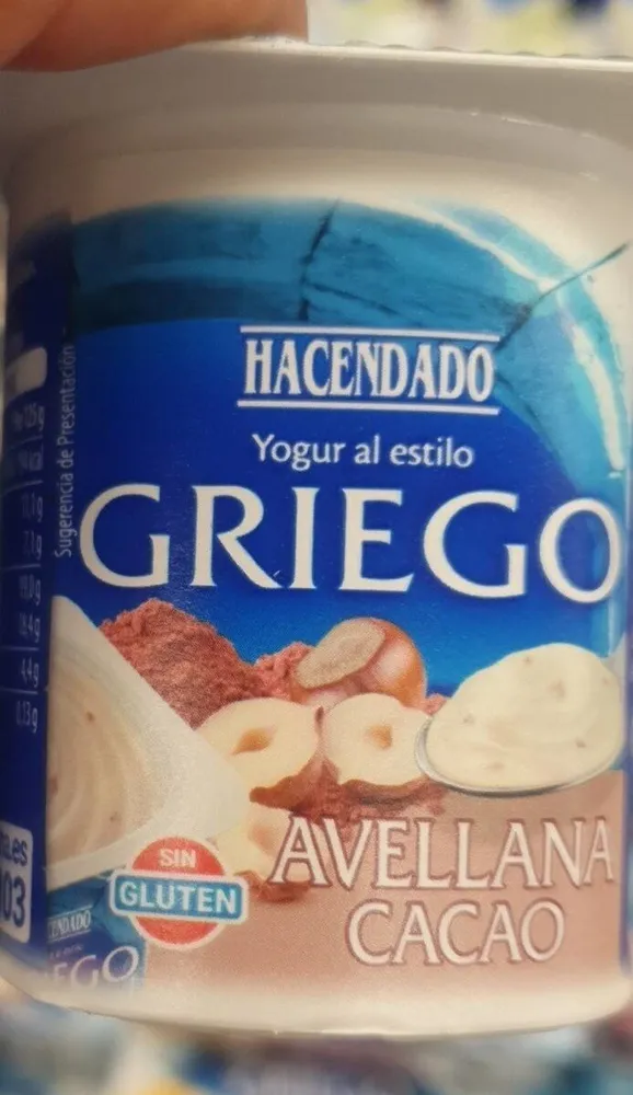 Yogures griego avellana cacao hacendado