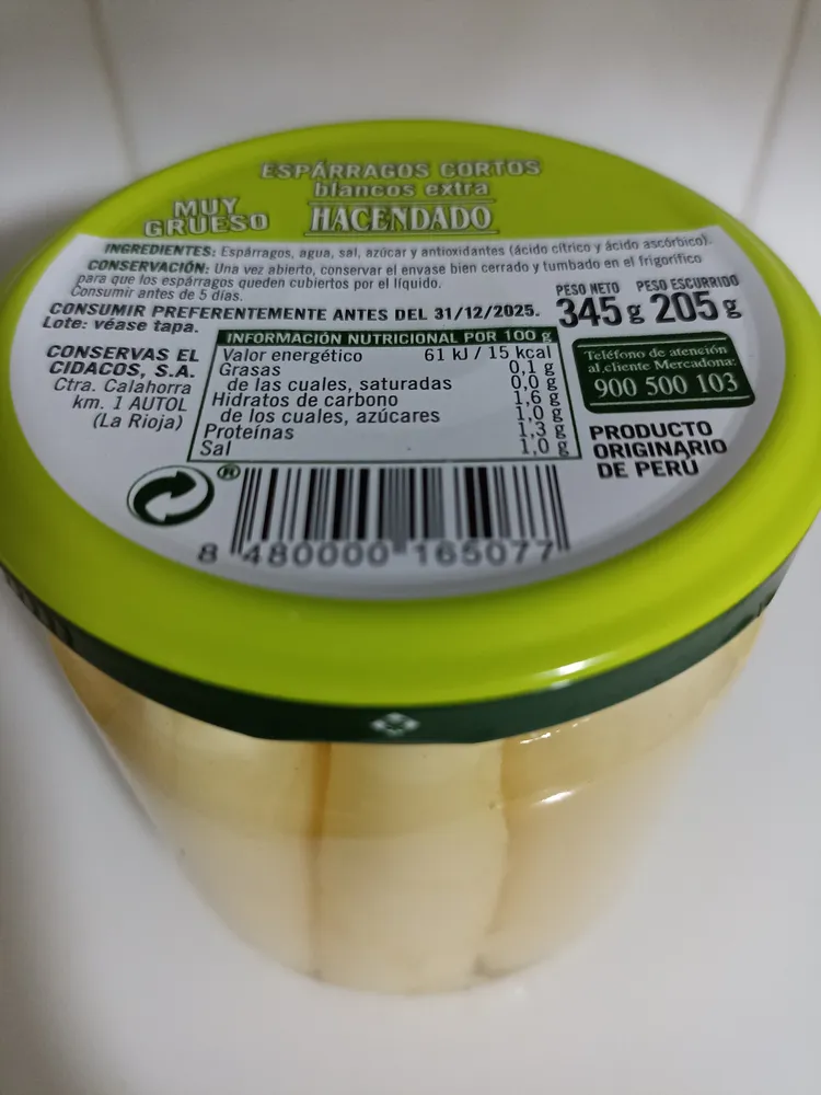 Espárragos cortos blancos extra