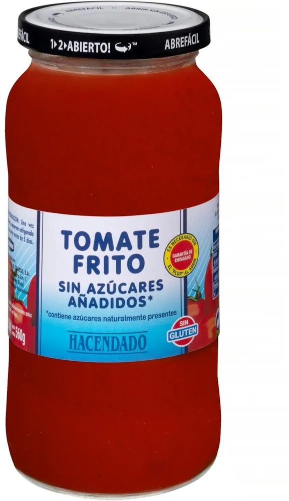 Tomate frito sin azúcares añadidos