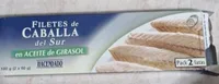 Filetes de caballa del Sur en aceite de girasol
