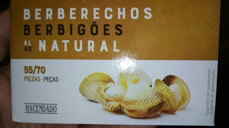 Berberechos al natural. Tamaño pequeño