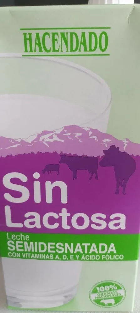 Leche sin lactosa semidesnatada