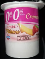 Yogur cremoso fresa plátano 0%