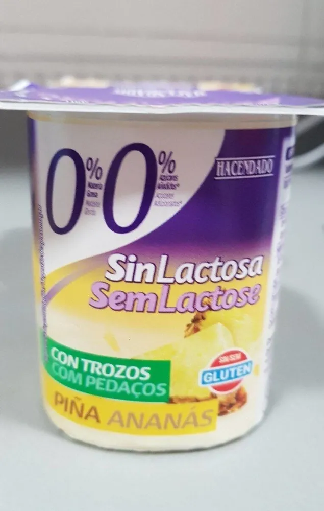 Yogur Sin Lactosa con trozos de piña