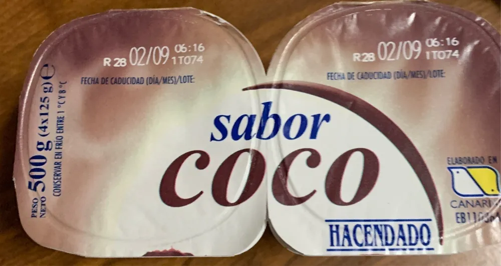 Yogur sabor coco