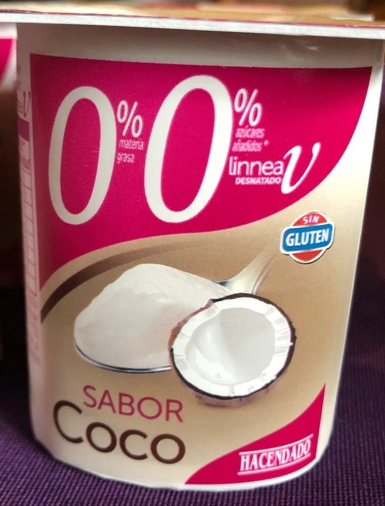 Yogur sabor coco 0%