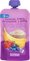 Plátano, fresa, arándanos y avena
