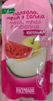 Manzana, melón y sandía