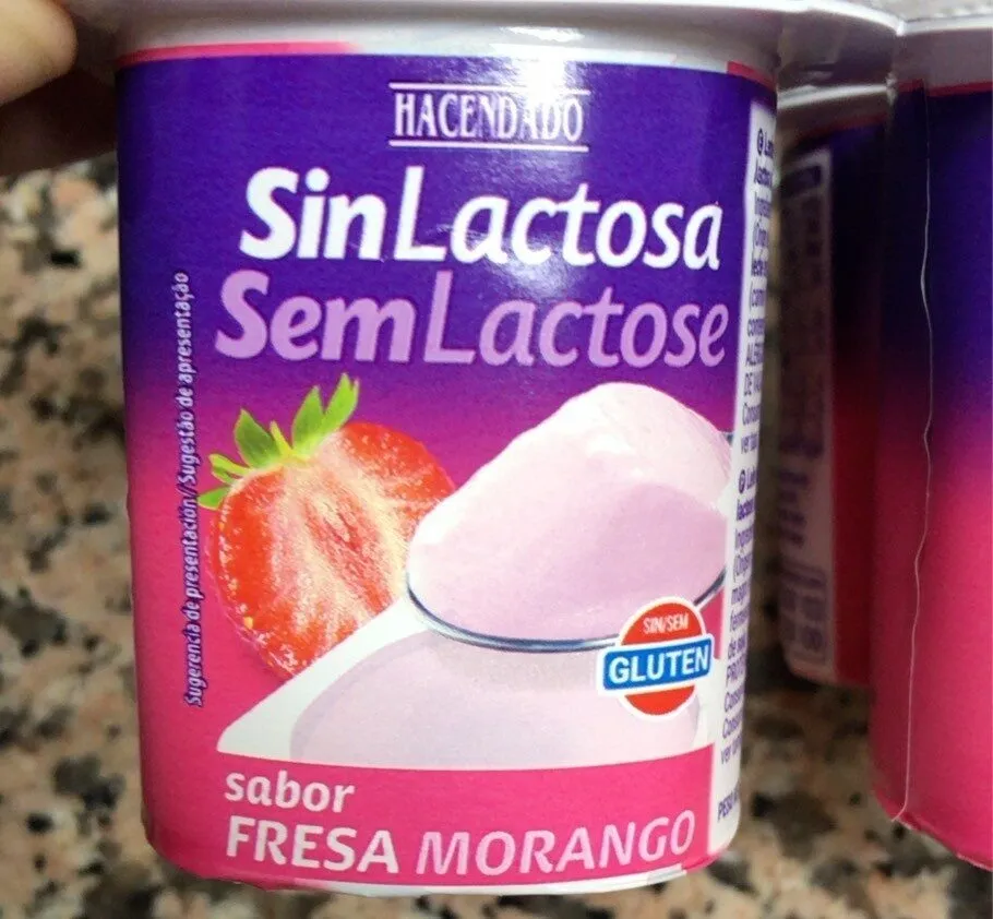 Yogur sabor fresa sin lactosa