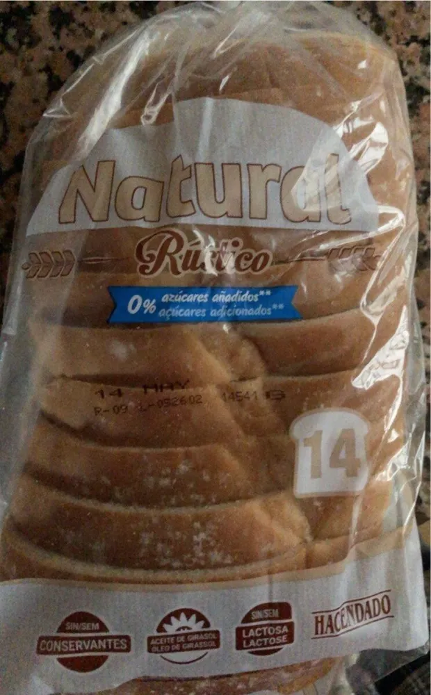 Pan de molde blanco natural rústico
