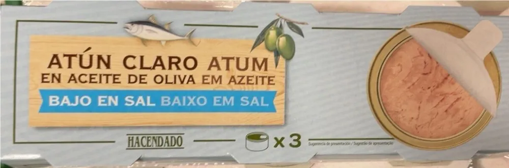Atun claro en aceite de oliva bajo en sal