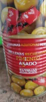 Aceitunas verdes rellenas de pimiento asado