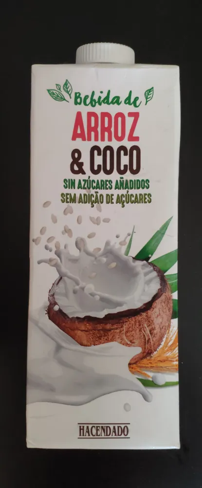 Bebida de arroz y coco