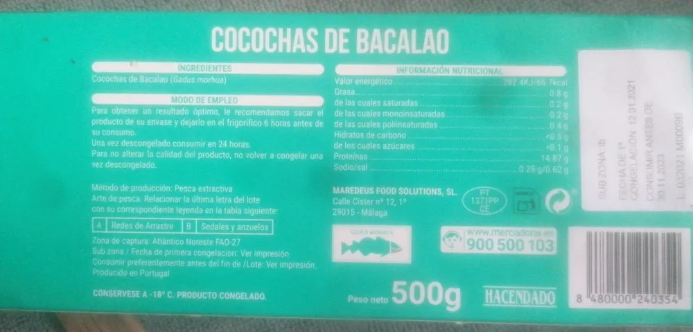 Cocochas de bacalao