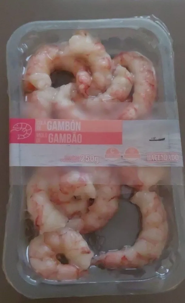 Colas de gambón crudo