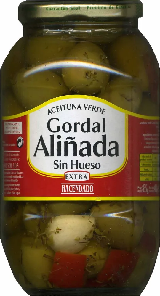 Aceituna verde gordal aliñada