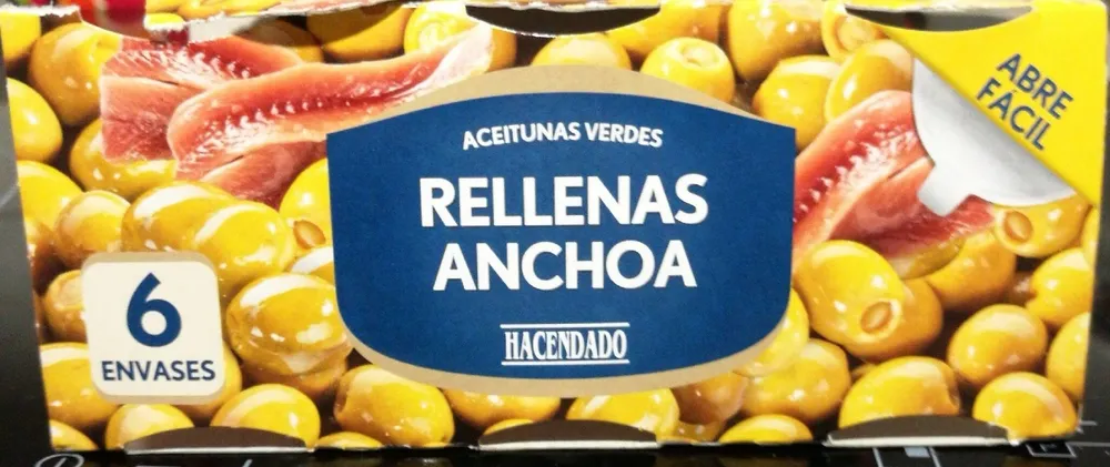 Aceitunas verdes rellenas de anchoa