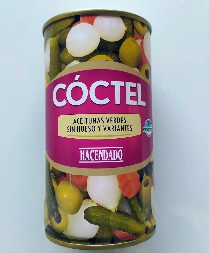 Cóctel de aceitunas verdes sin hueso y variantes