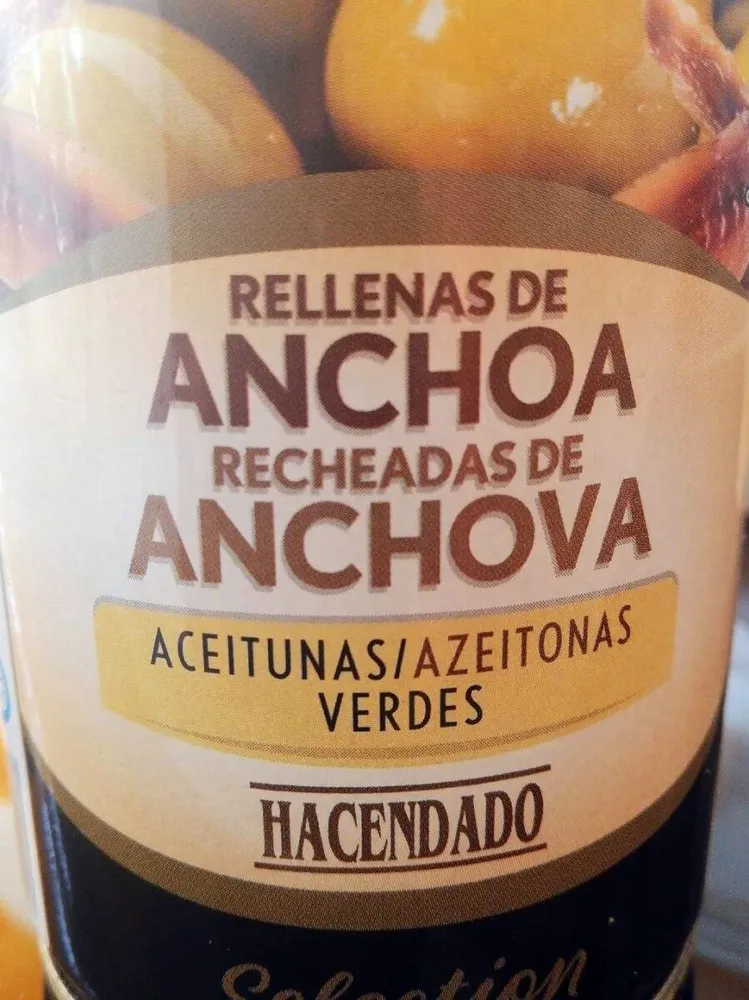 Aceitunas verdes rellenas de anchoa