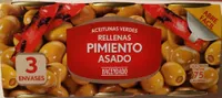 Aceitunas verdes rellenas de pimiento asado