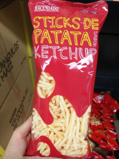 Sticks de patata sabor ketchup