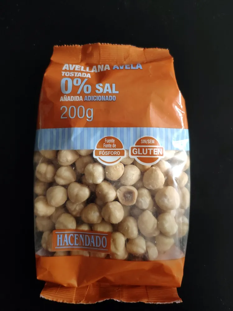Avellana tostada 0% sal añadida