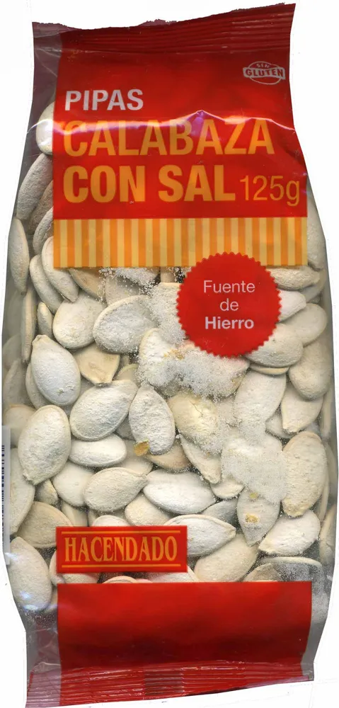 Semillas de calabaza con cáscara tostadas con sal
