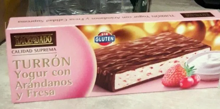 Turrón de yogur con arándanos y fresa