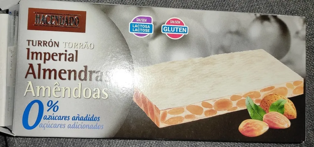 Turrón imperial almendras 0% azúcar añadidos