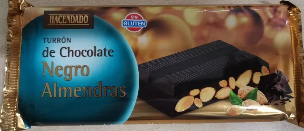 Turrón chocolate negro con almendras