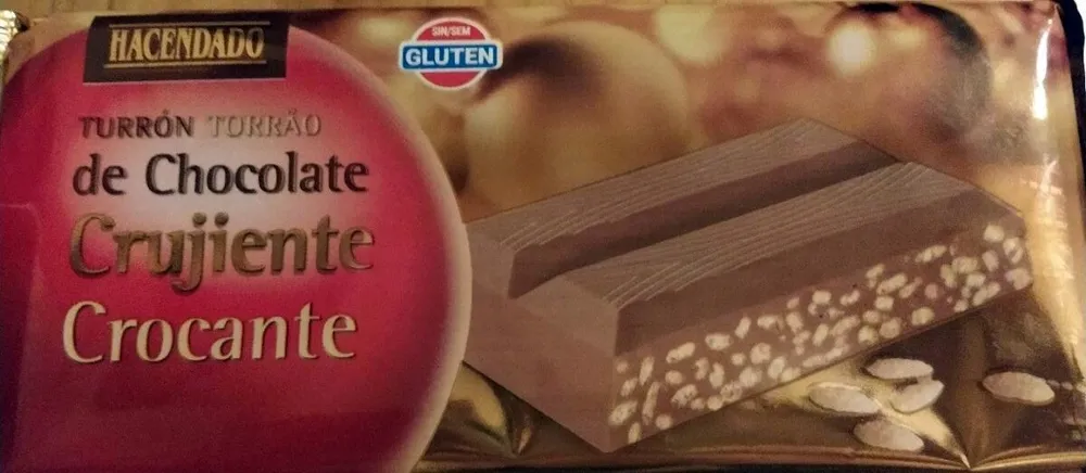 Turrón de chocolate crujiente