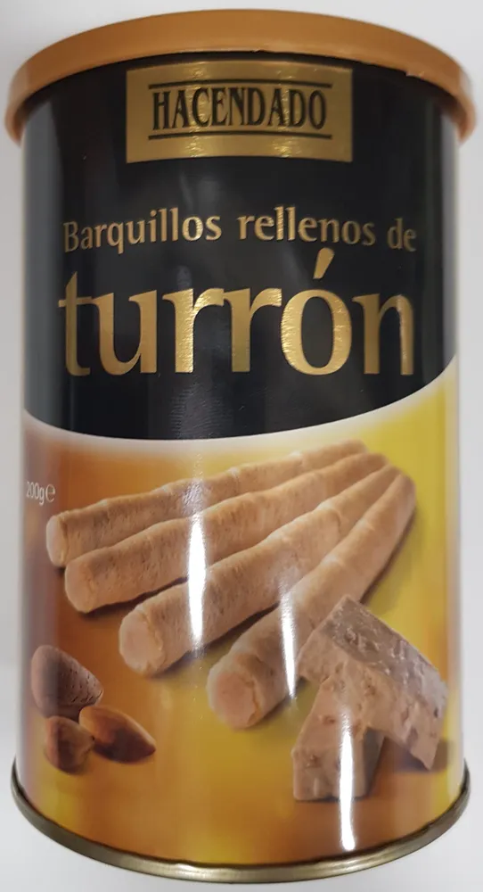 Barquillos rellenos de turrón