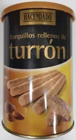 Barquillos rellenos de turrón
