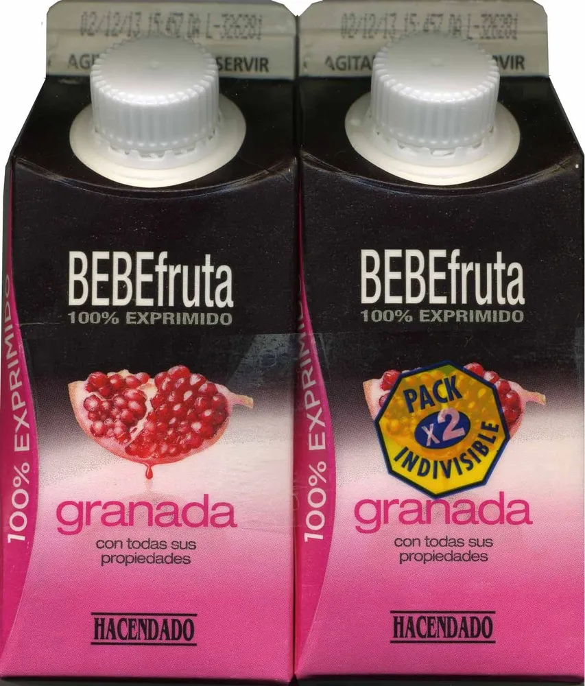 Bebe fruta 100% granada