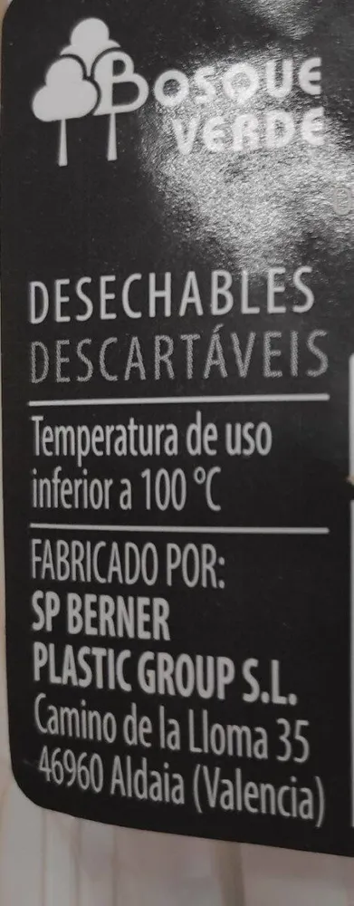 Tenedor de plástico