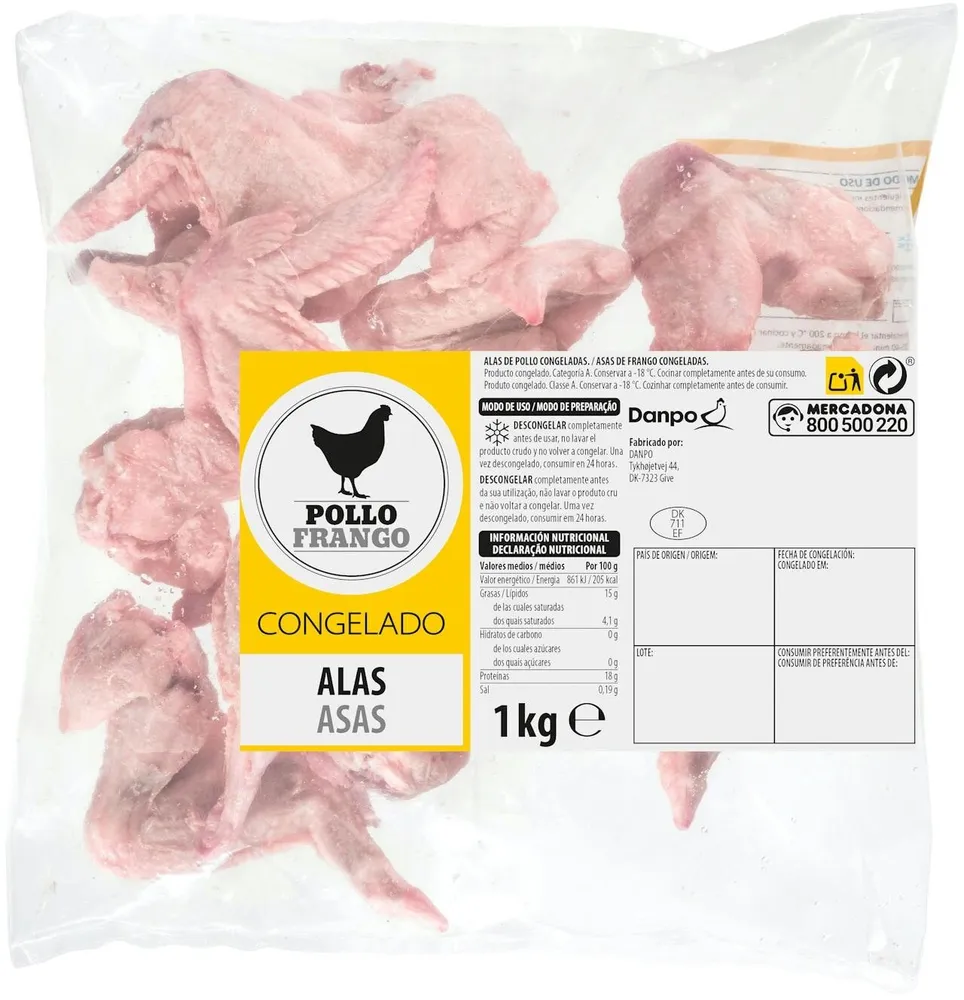Alas de pollo congeladas